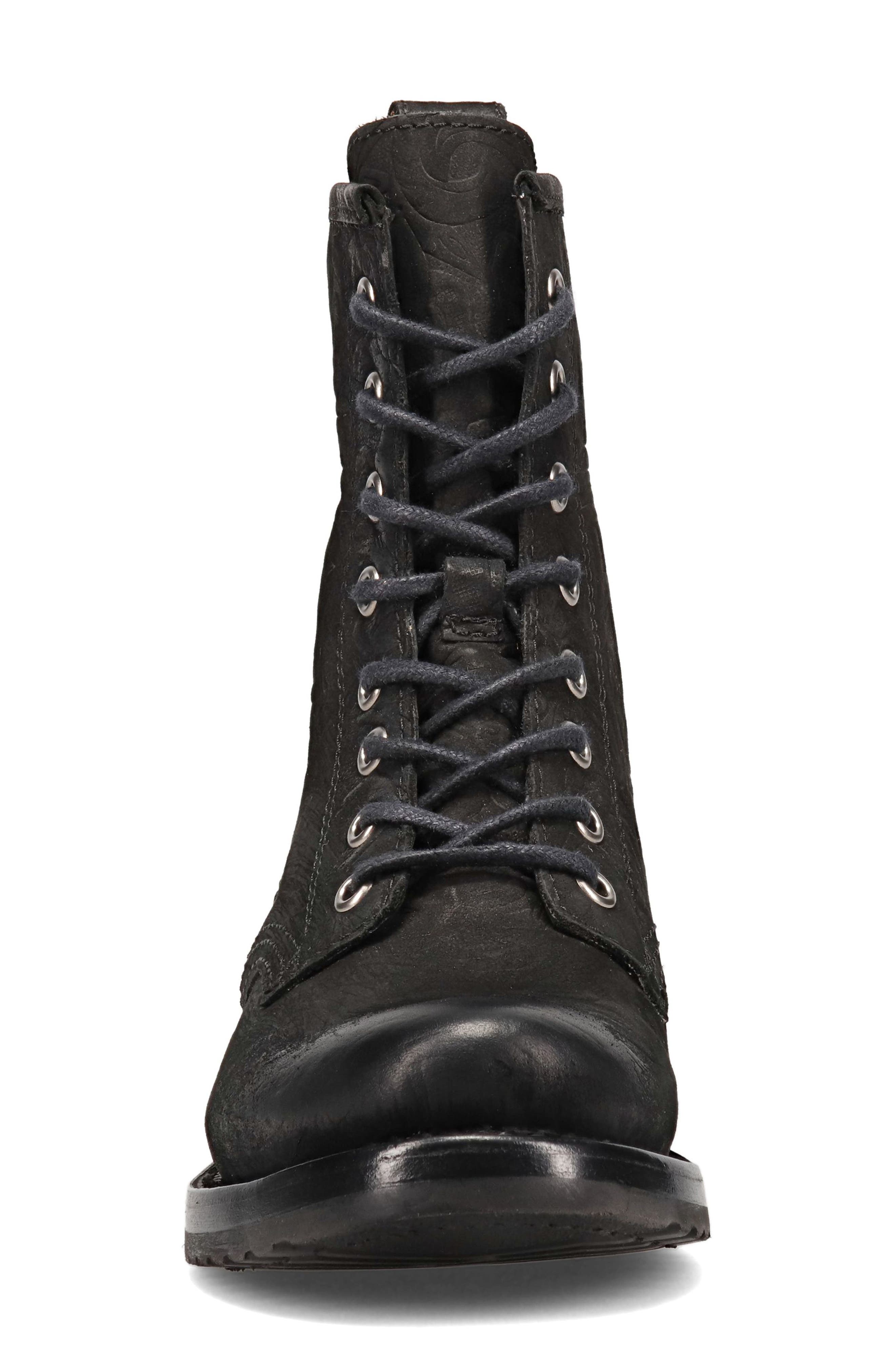 Veronica Combat Boot, Alternate, color, BLACK FLORAL