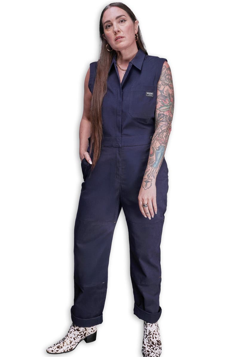 WILDFANG The Essential Sleeveless High Waisted Coverall, Main, color, Navy
