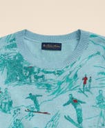 Brooks Brothers Ski Print Wool Crewneck Sweater