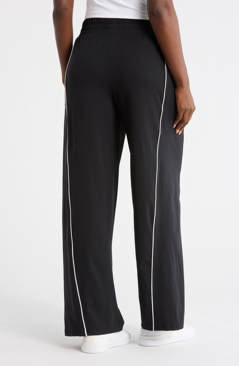 YOGALICIOUS Luxe Contrast Piping Wide Leg Pants, Alternate, color, Black