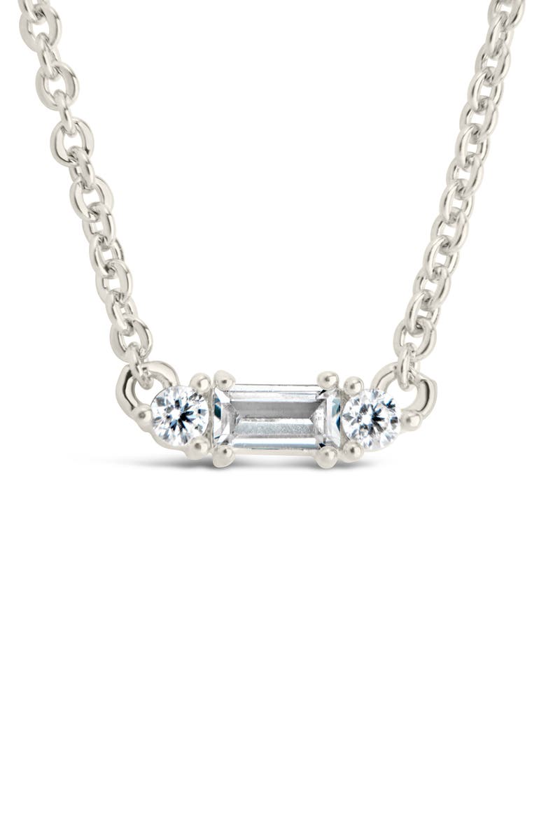 Sterling Forever Amara Cubic Zirconia Pendant Necklace, Alternate, color, Silver