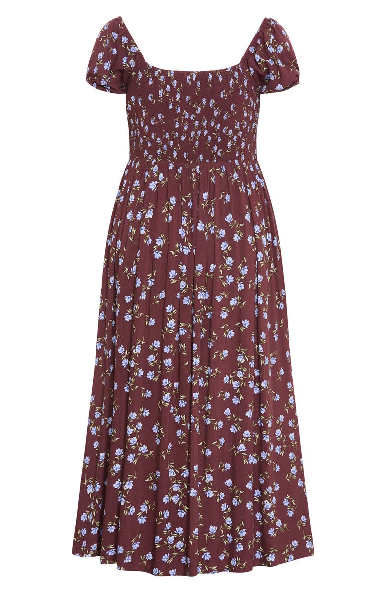 City Chic Abbie Floral Print Midi Dress, Alternate, color, 