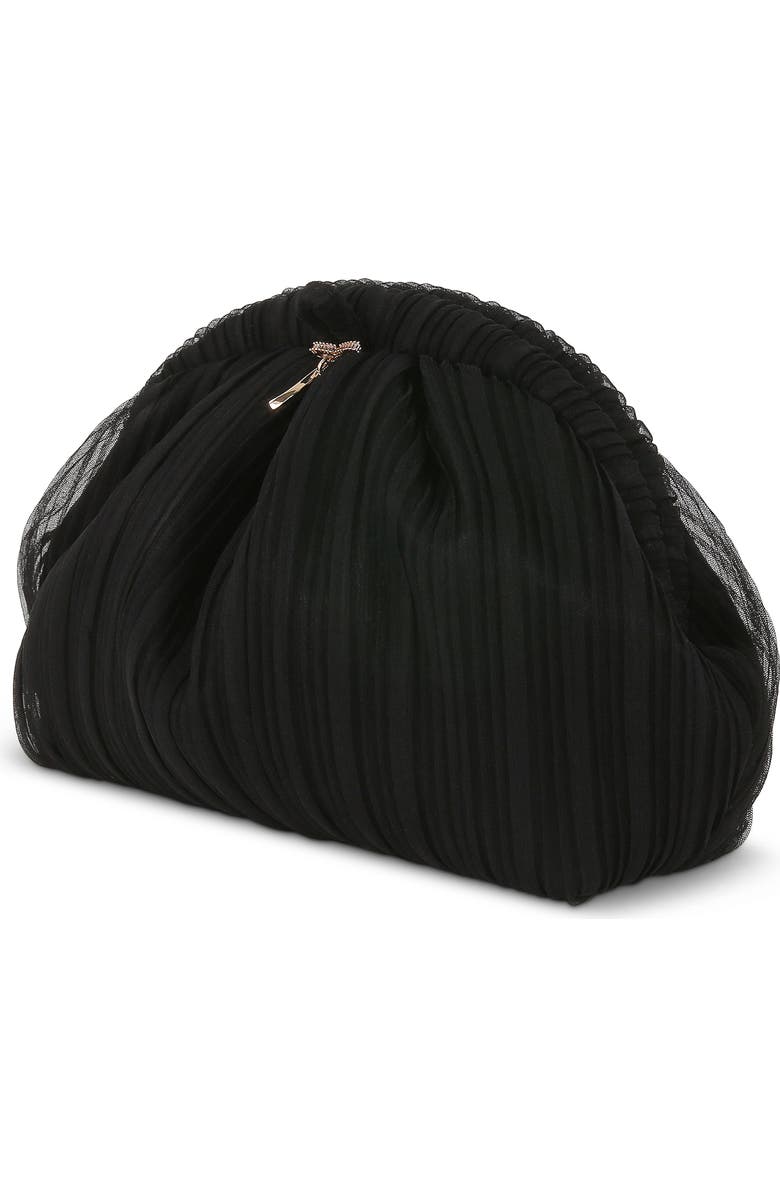 Jewel Badgley Mischka Vale Pleated Tulle and Satin Mini Pouch Clutch, Alternate, color,