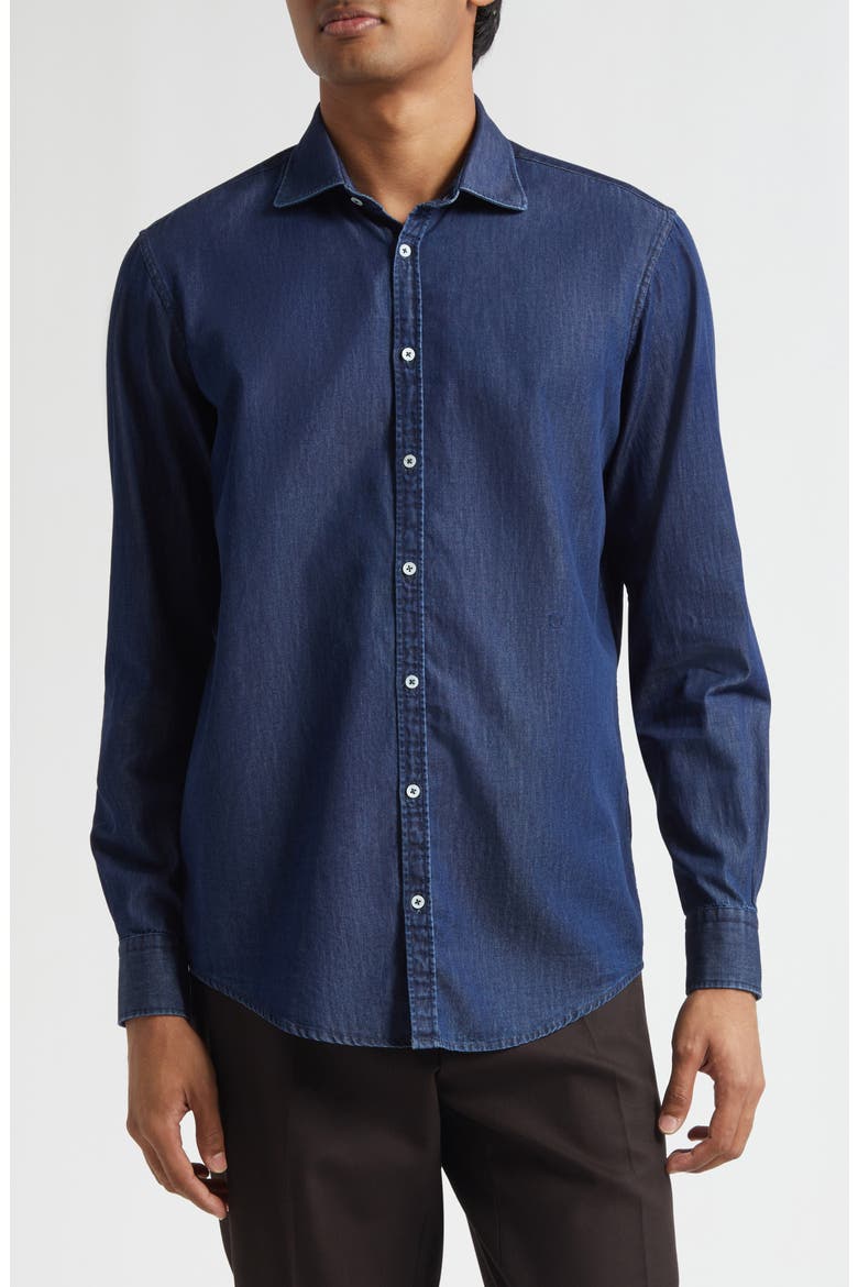 Canary Classic Fit Cotton Denim Button-Up Shirt, Main, color, BLUE