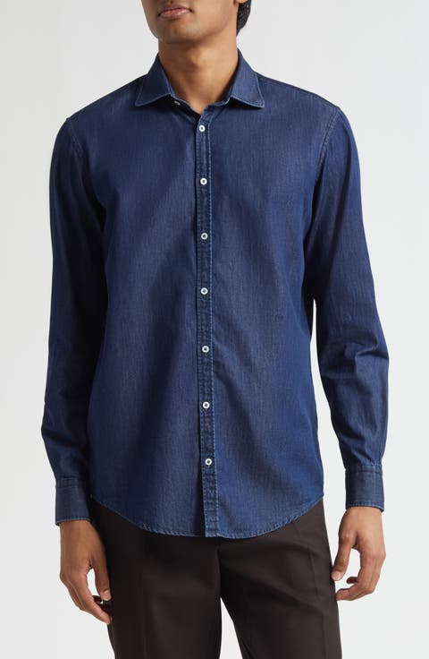 Canary Classic Fit Cotton Denim Button-Up Shirt
