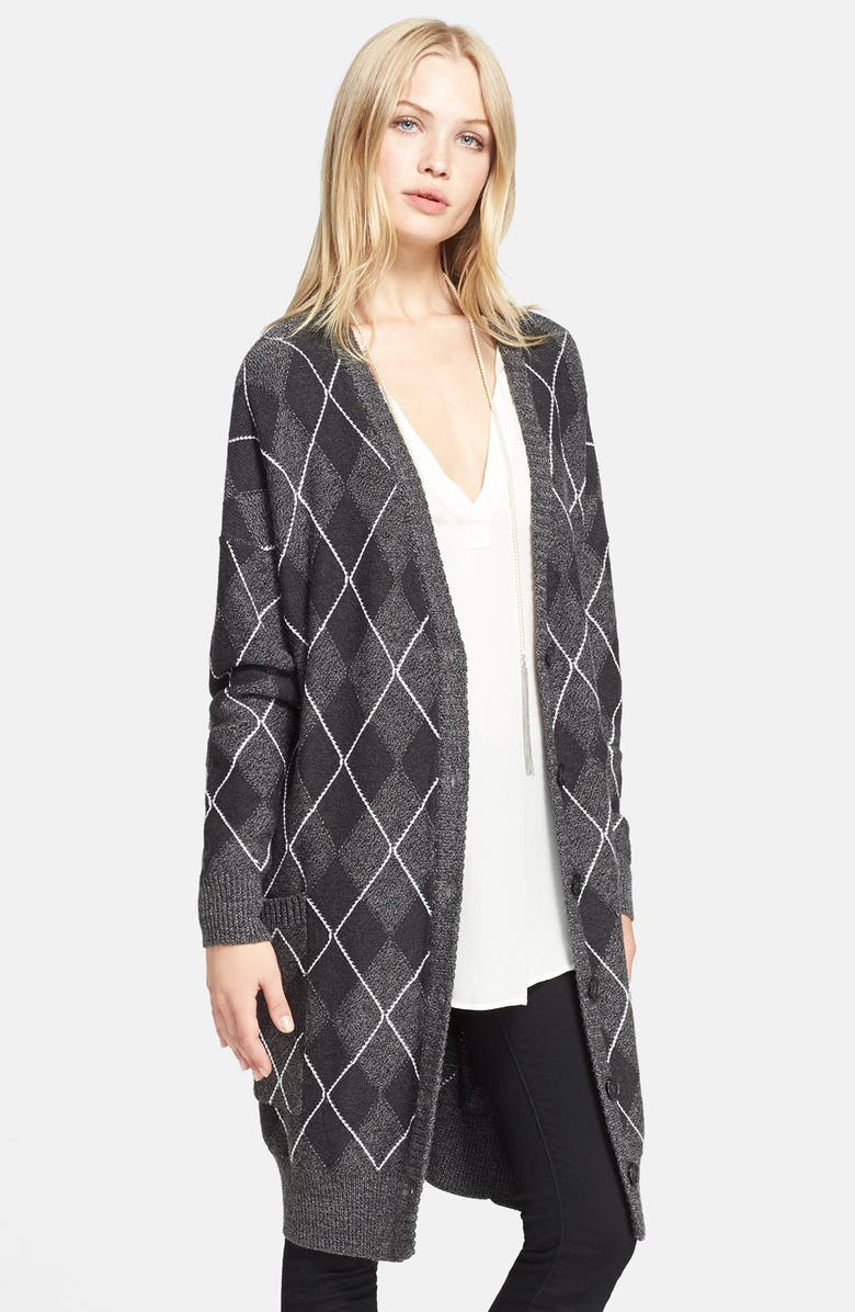 Haute Hippie Oversize Argyle Cardigan, Alternate, color, 