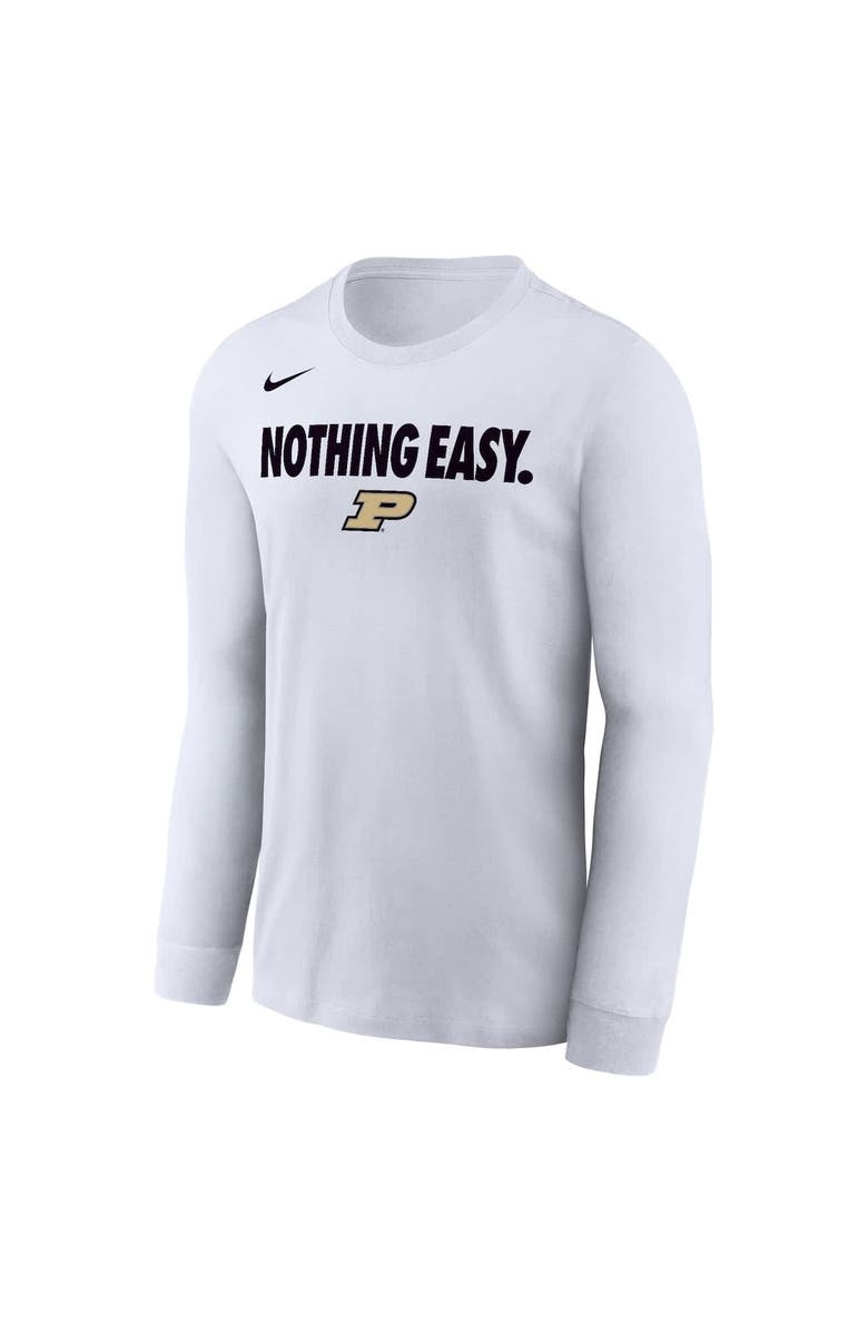 Nike Men's Nike White Purdue Boilermakers 2025 On-Court Bench Long Sleeve T-Shirt, Alternate, color, 