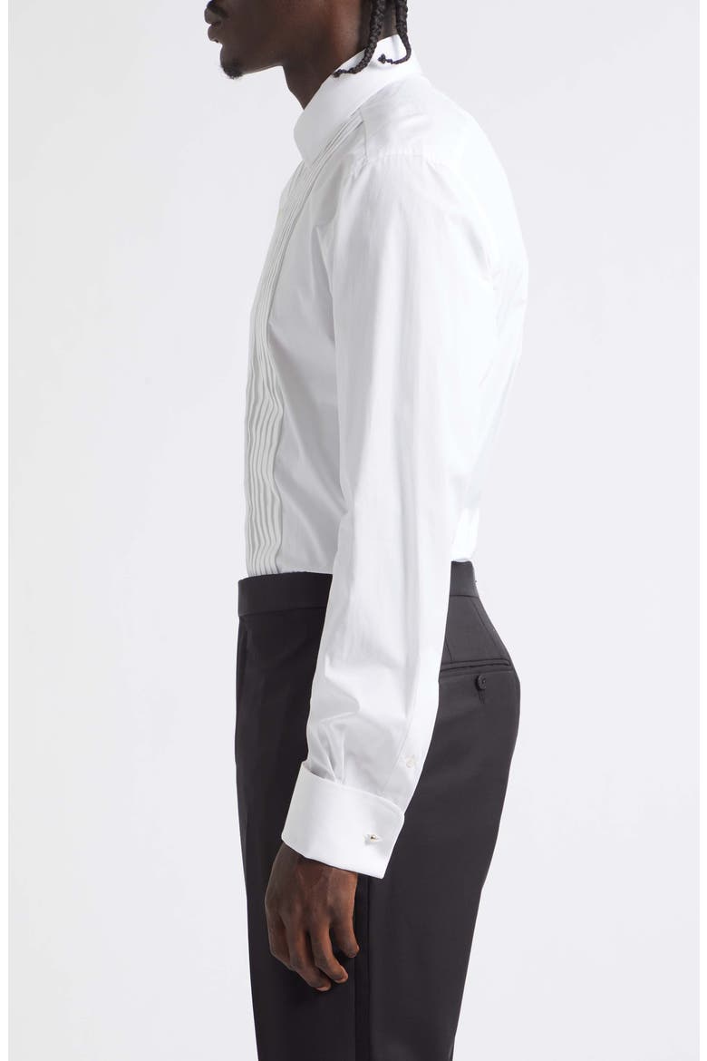 Classic Fit Cotton Poplin Tuxedo Shirt, Alternate, color, WAA OPTICAL WHITE