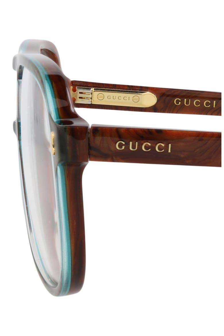 Novelty 57mm Aviator Optical Glasses, Alternate, color, BLUE BROWN TRANSPARENT