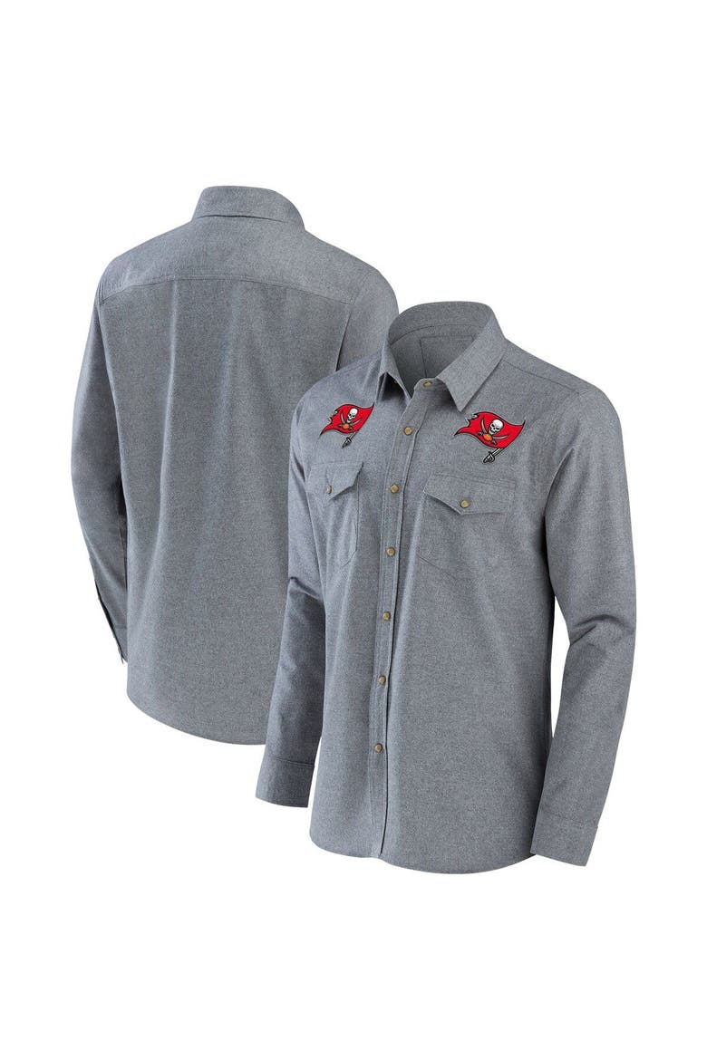 Men's NFL x Darius Rucker Collection by Fanatics Gray Tampa Bay Buccaneers Chambray Button-Up Long Sleeve Shirt, Alternate, color, Gray