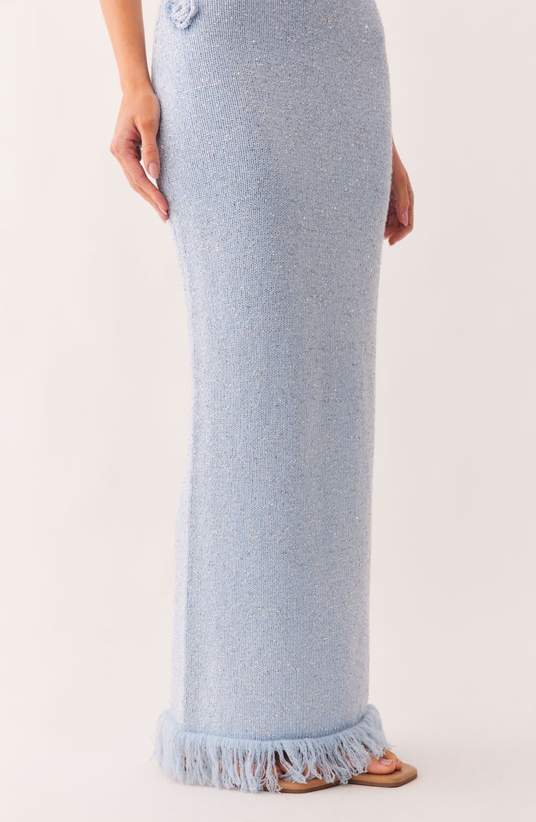 SNDYS Monroe Reversible Metallic Knit Maxi Sweater Dress, Alternate, color, Blue