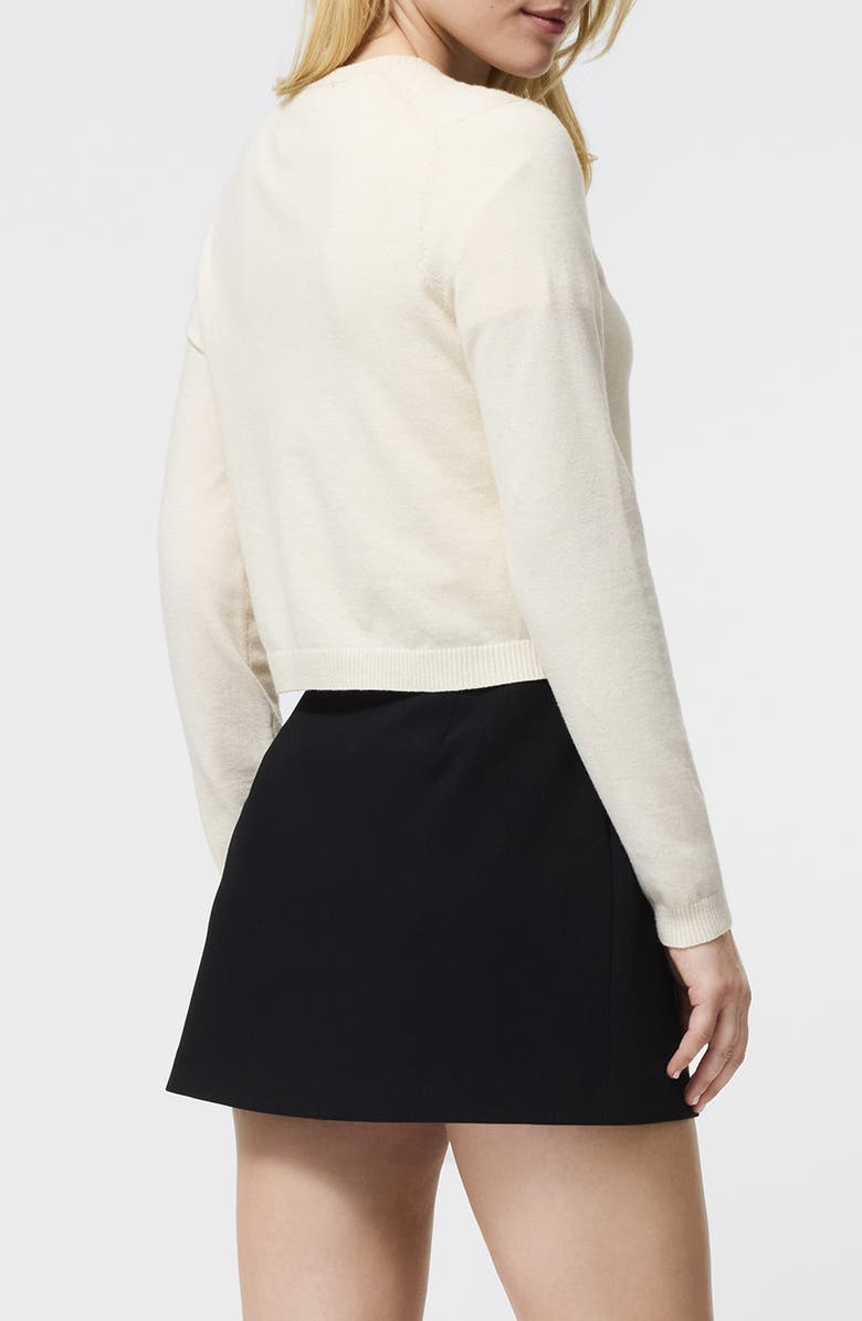 French Connection Crop Cardigan, Alternate, color, Oatmeal Melange