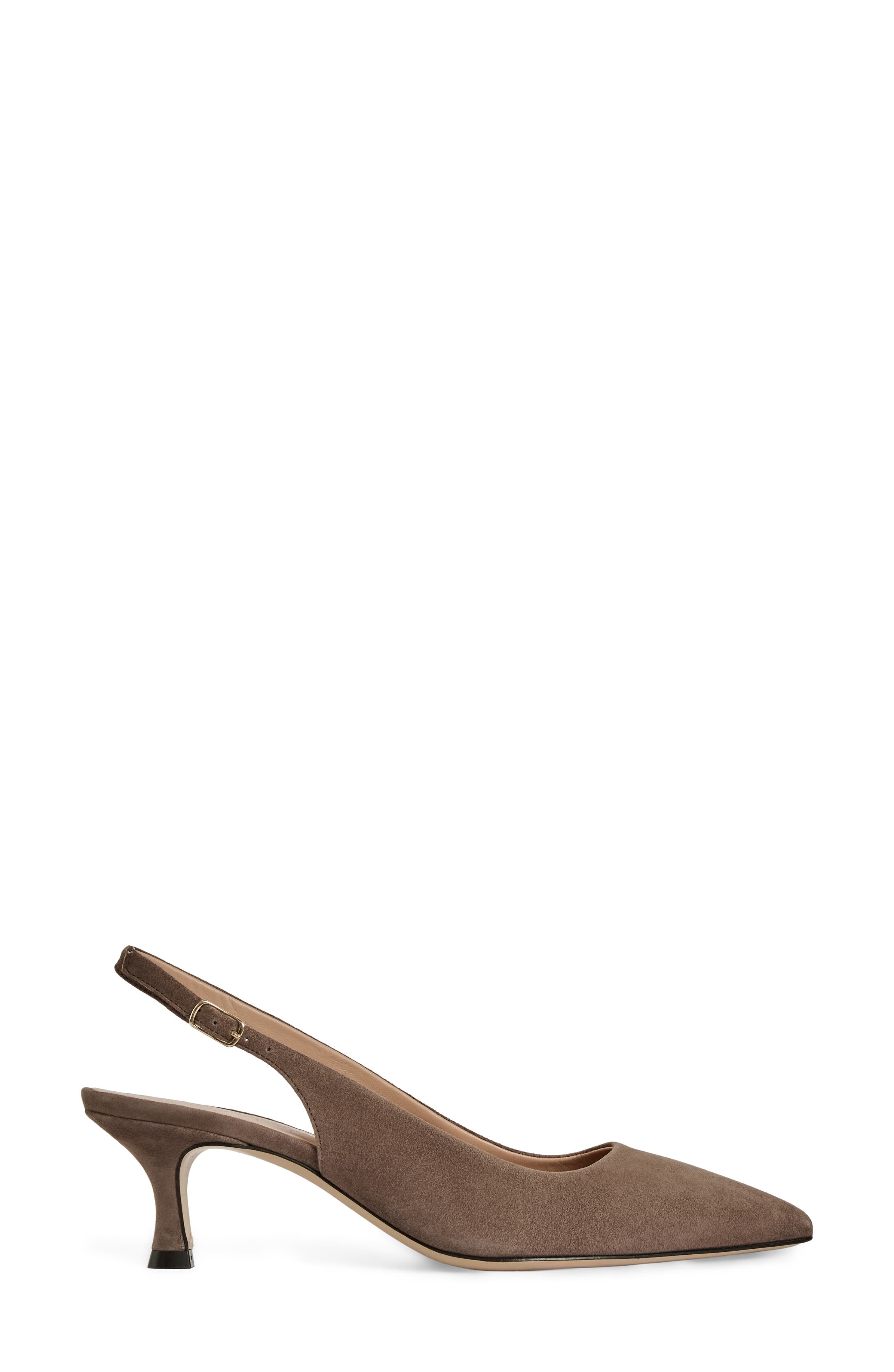 Palerma Pointed Toe Kitten Heel Slingback Pump, Alternate, color, TAUPE/ BROWN