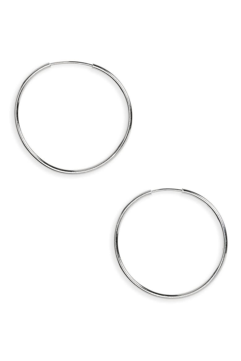 Argento Vivo Endless Hoop Earrings, Main, color, SILVER