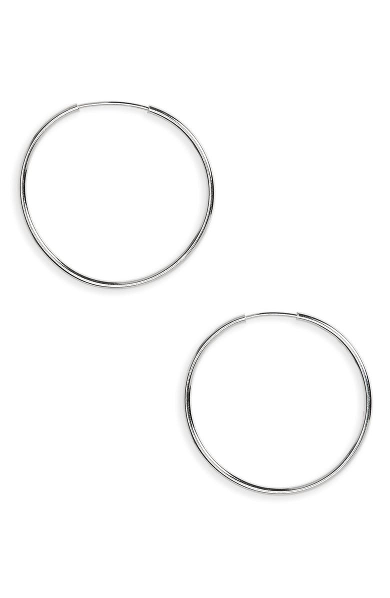 Argento Vivo Sterling Silver Argento Vivo Endless Hoop Earrings, Main, color, Silver