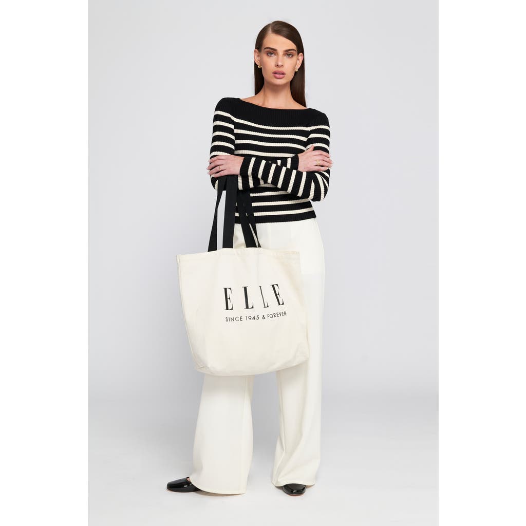 Elle Collection Printed Oversized Tote Totes Bag In Brown