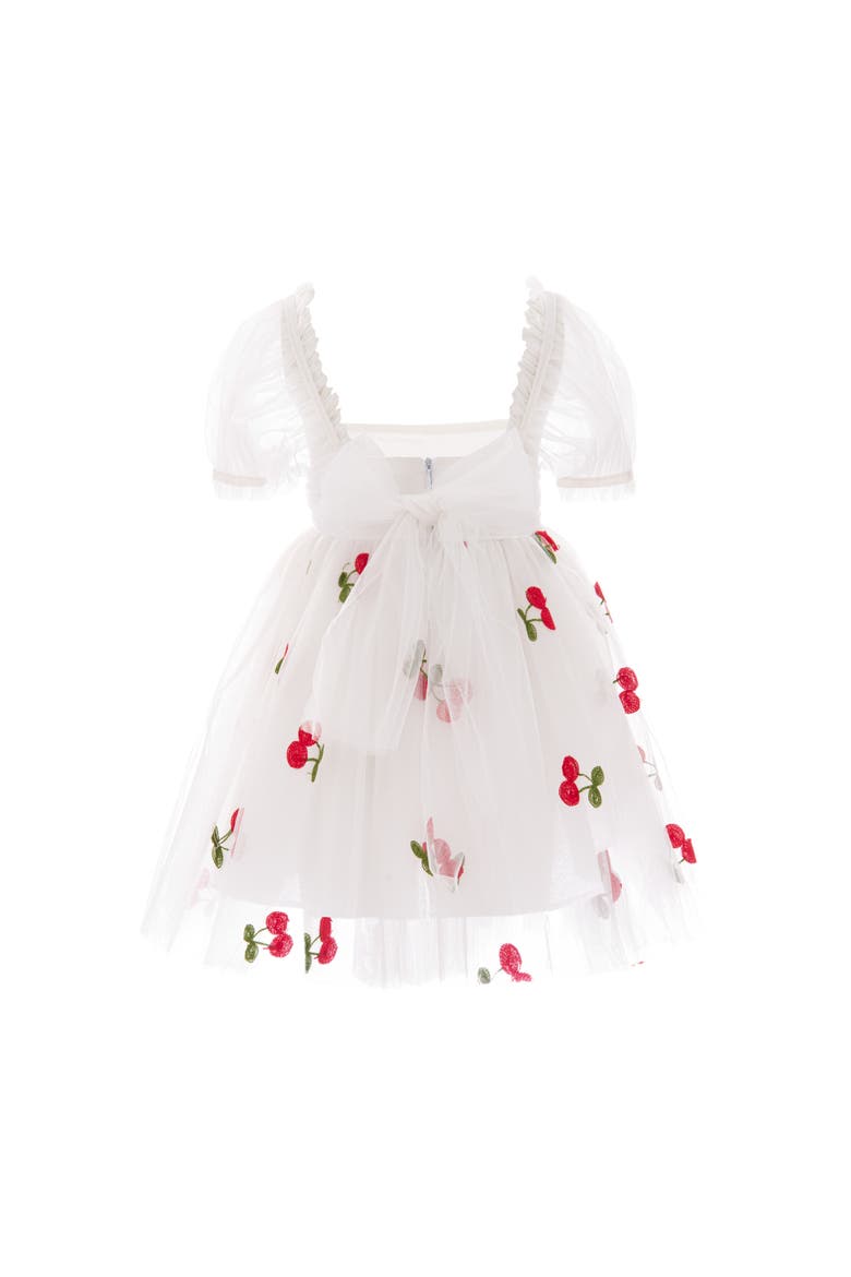 Elysande Cherry Tulle Dress, Alternate, color, White