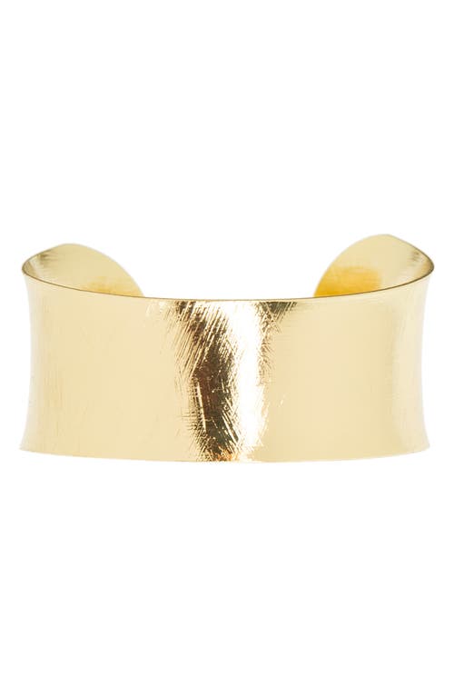 Marlyn Schiff Curved Brushed Cuff In Gold