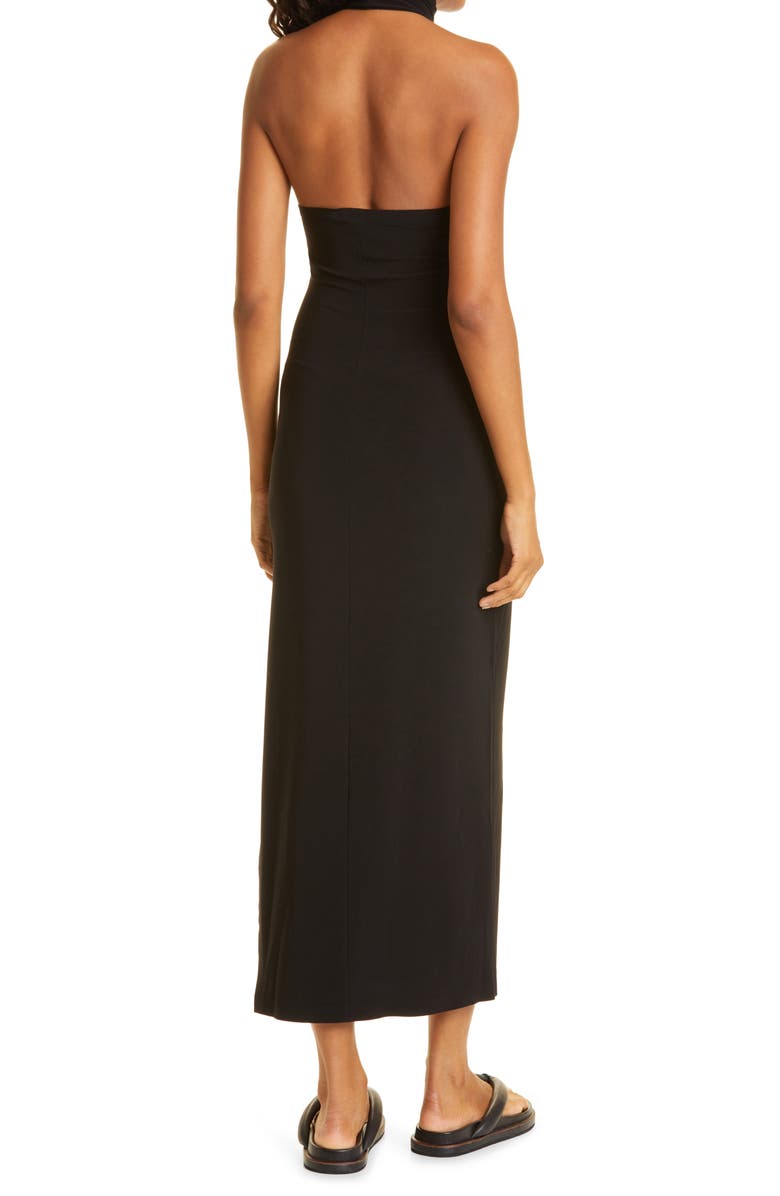 Norma Kamali Halter Turtleneck Side Slit Gown, Alternate, color,
