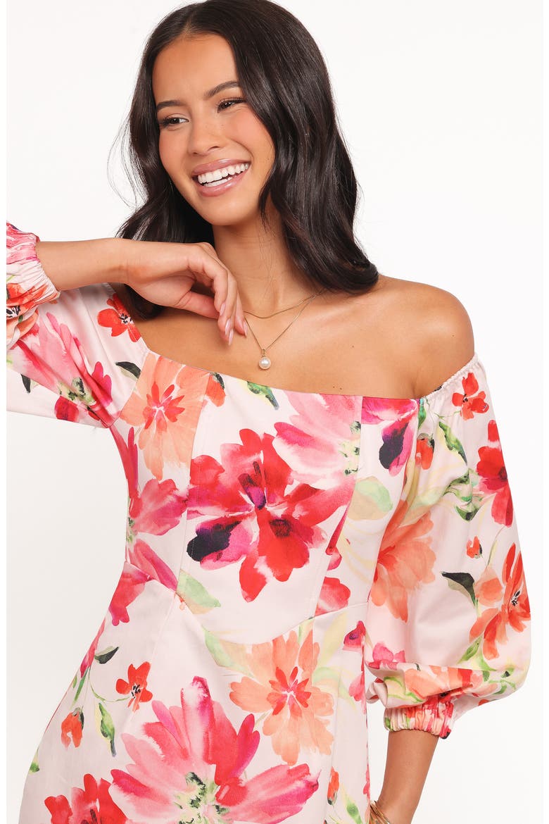 Annette Floral Minidress, Alternate, color, ORANGE FLORAL
