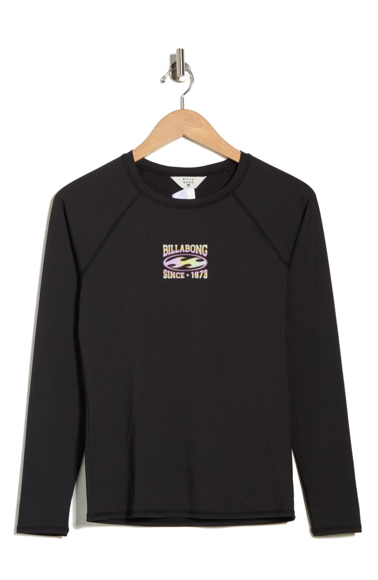 Billabong Beach Babe Rashguard Top, Alternate, color, Black Pebble