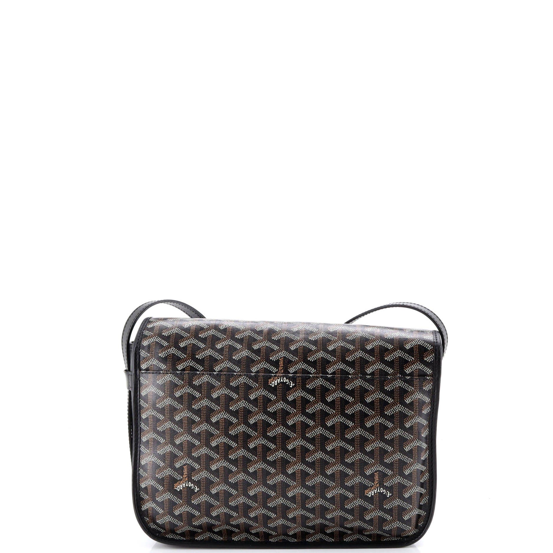 Pre-Owned Goyard Belvedere Messenger Bag Coated Canvas MM, Alternate, color, Black