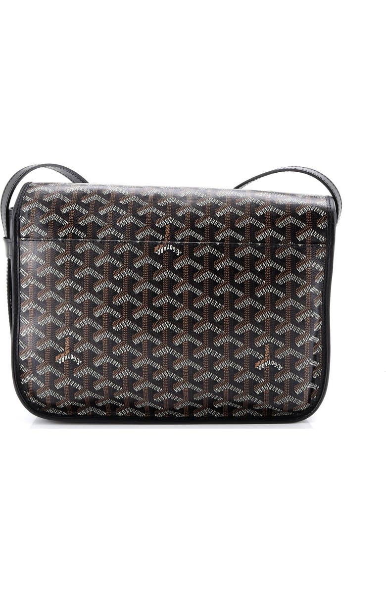 Pre-Owned Goyard Belvedere Messenger Bag Coated Canvas MM, Alternate, color, Black