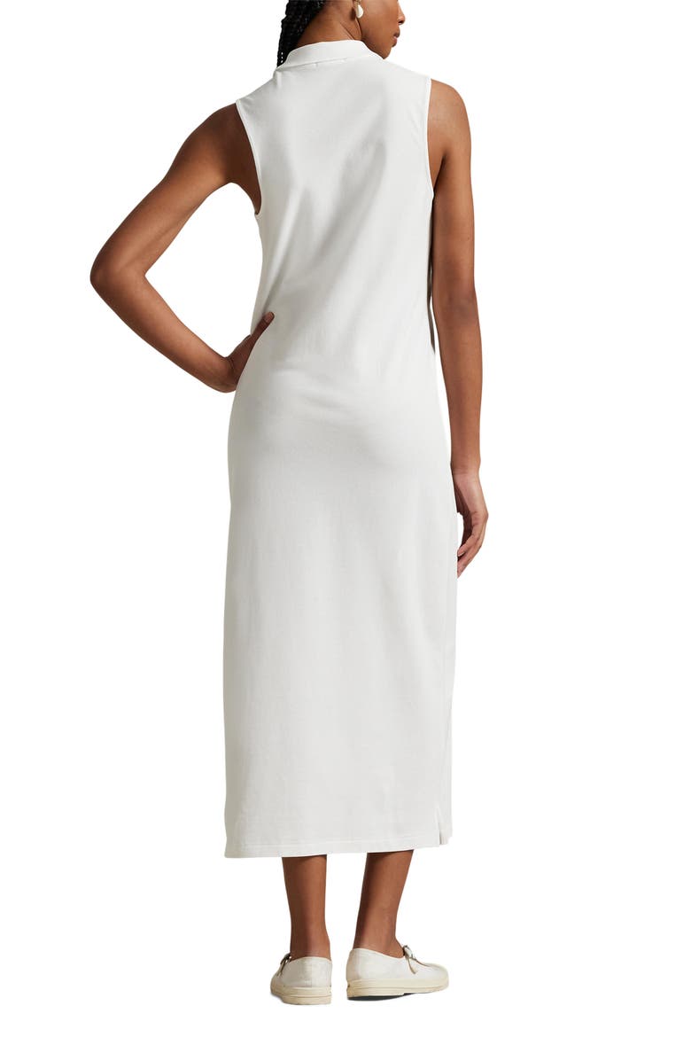 Sleeveless Polo Dress, Alternate, color, WHITE