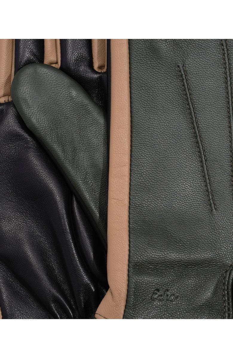 Echo Colorblock Leather Glove, Alternate, color, Forest Green