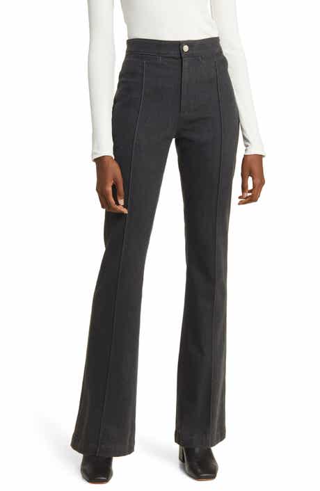 Anisten Tailored Pintuck High Waist Stretch Flare Jeans
