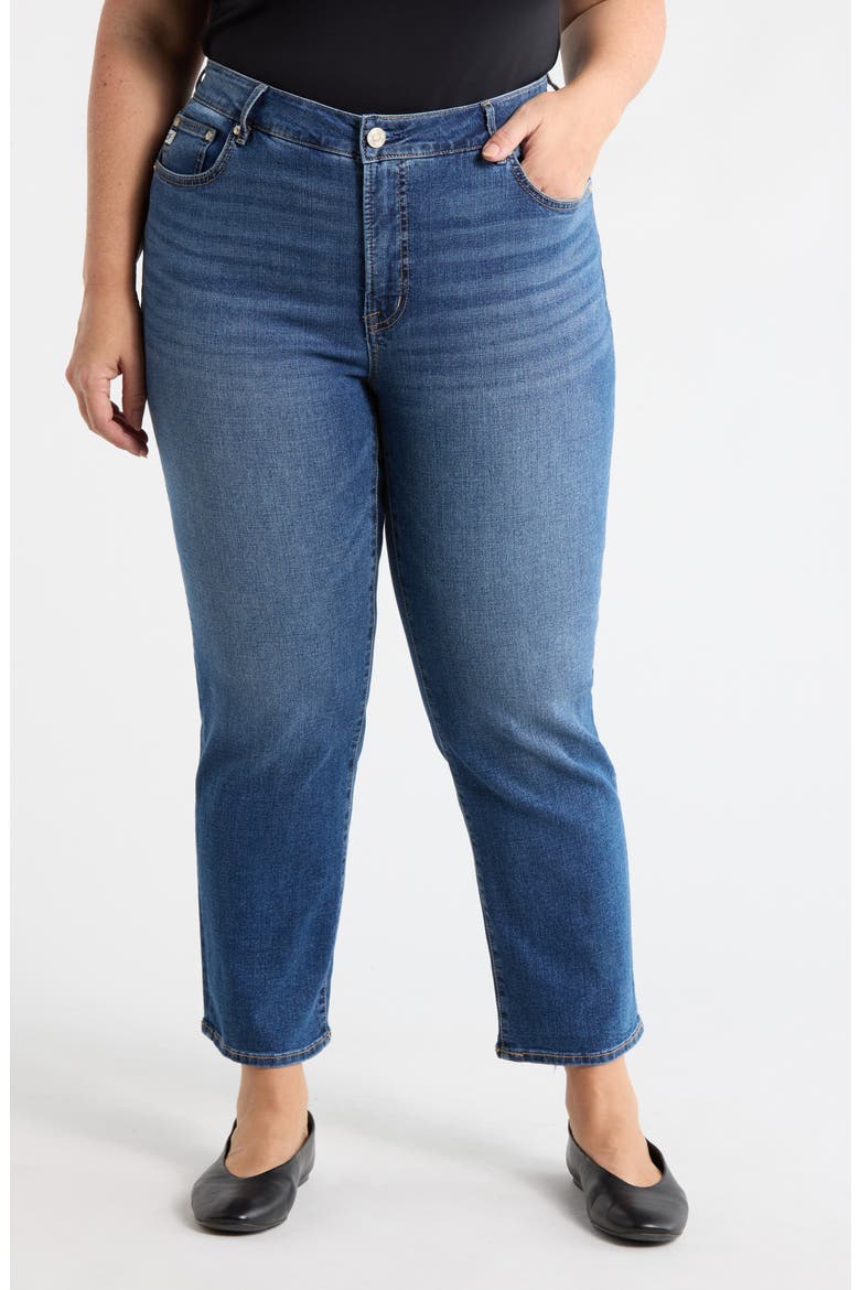 High Waist Ankle Straight Leg Jeans, Main, color, LONE WOLF