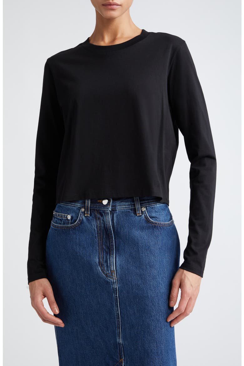 Masal Long Sleeve Cotton T-Shirt, Main, color, BLACK