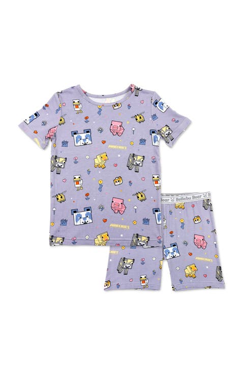 Minecraft Pixel Pals Kids 2-Piece Short Sleeve & Shorts Pajama Set