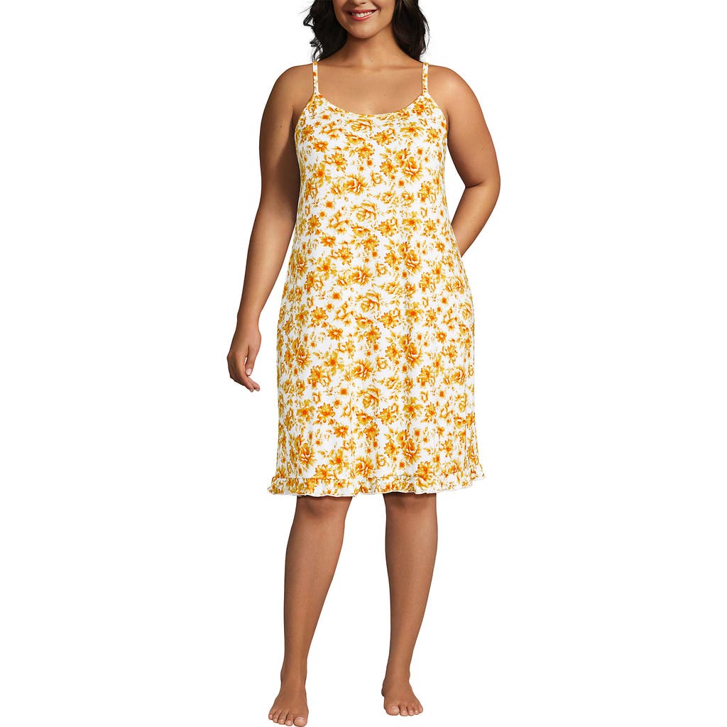 Lands' End Plus Size Cooling Knee Length Slip Nightgown
