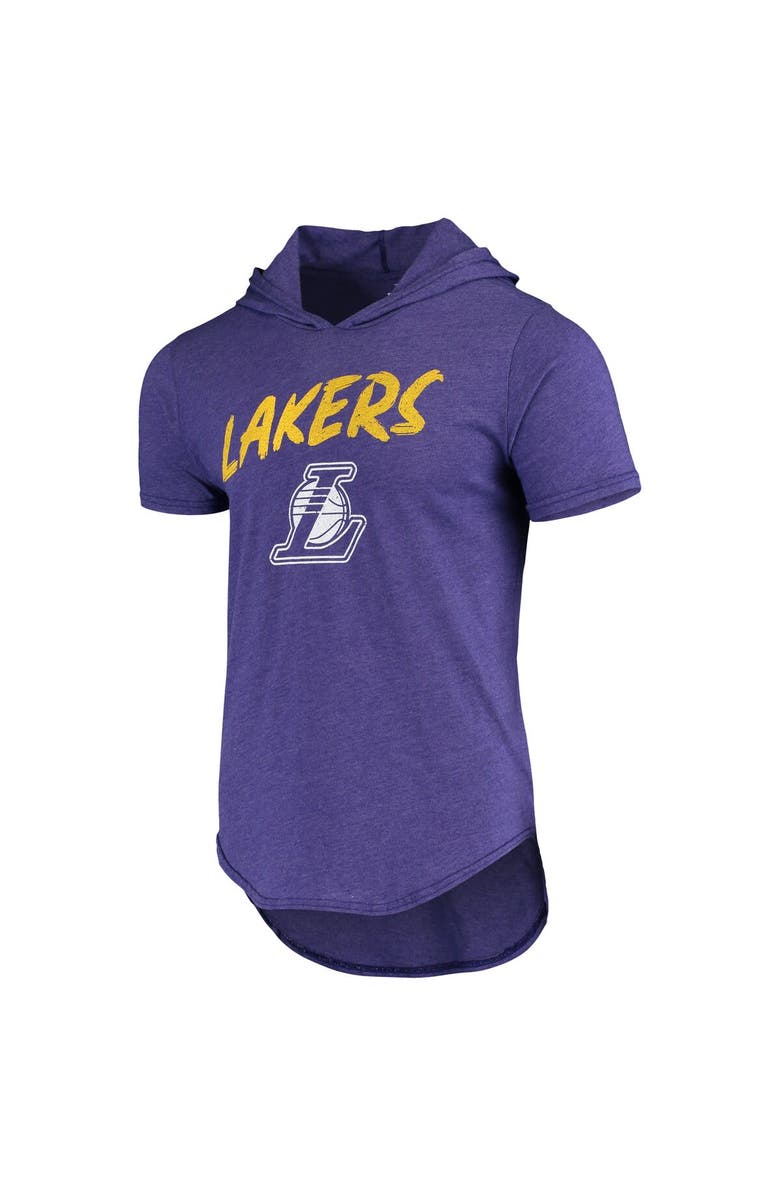 FANATICS Men's Fanatics Branded LeBron James Heathered Purple Los Angeles Lakers Hoodie Tri-Blend T-Shirt, Alternate, color,