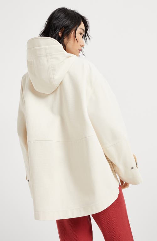 Brunello Cucinelli Hooded Canvas Waterproof Jacket In Panama