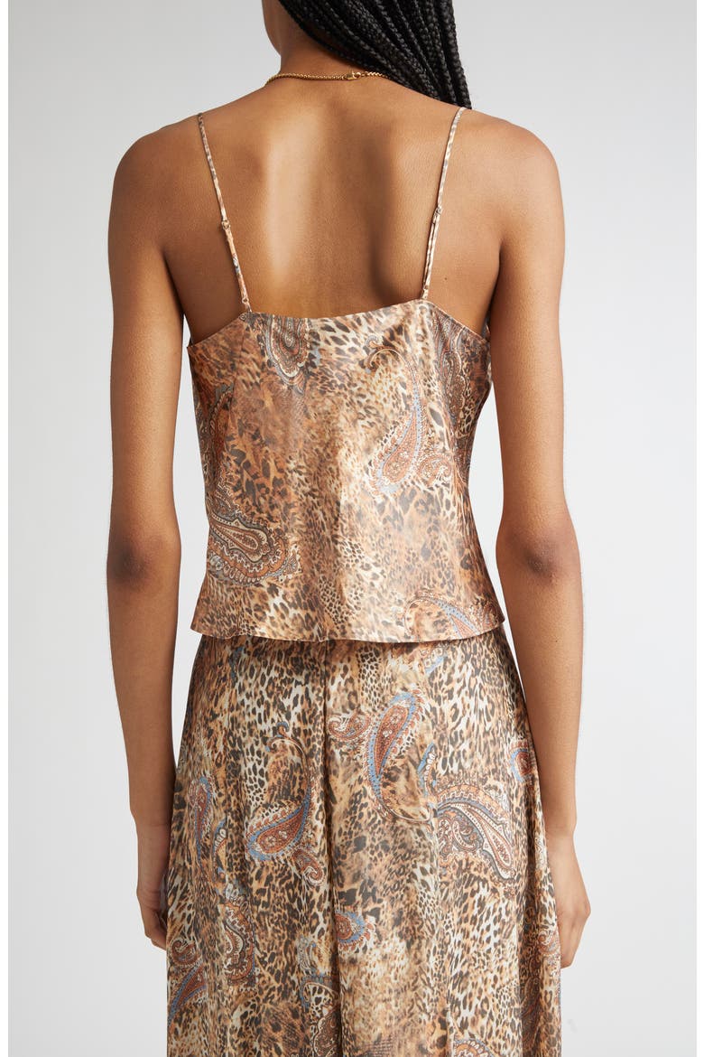 Calista Cowl Neck Cami, Alternate, color, BROWN/ BLUE VALENCIA LEOPARD