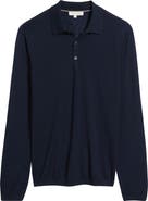 Jack Victor Long Sleeve Wool & Silk Polo Sweater