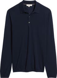 Jack Victor Long Sleeve Wool & Silk Polo Sweater