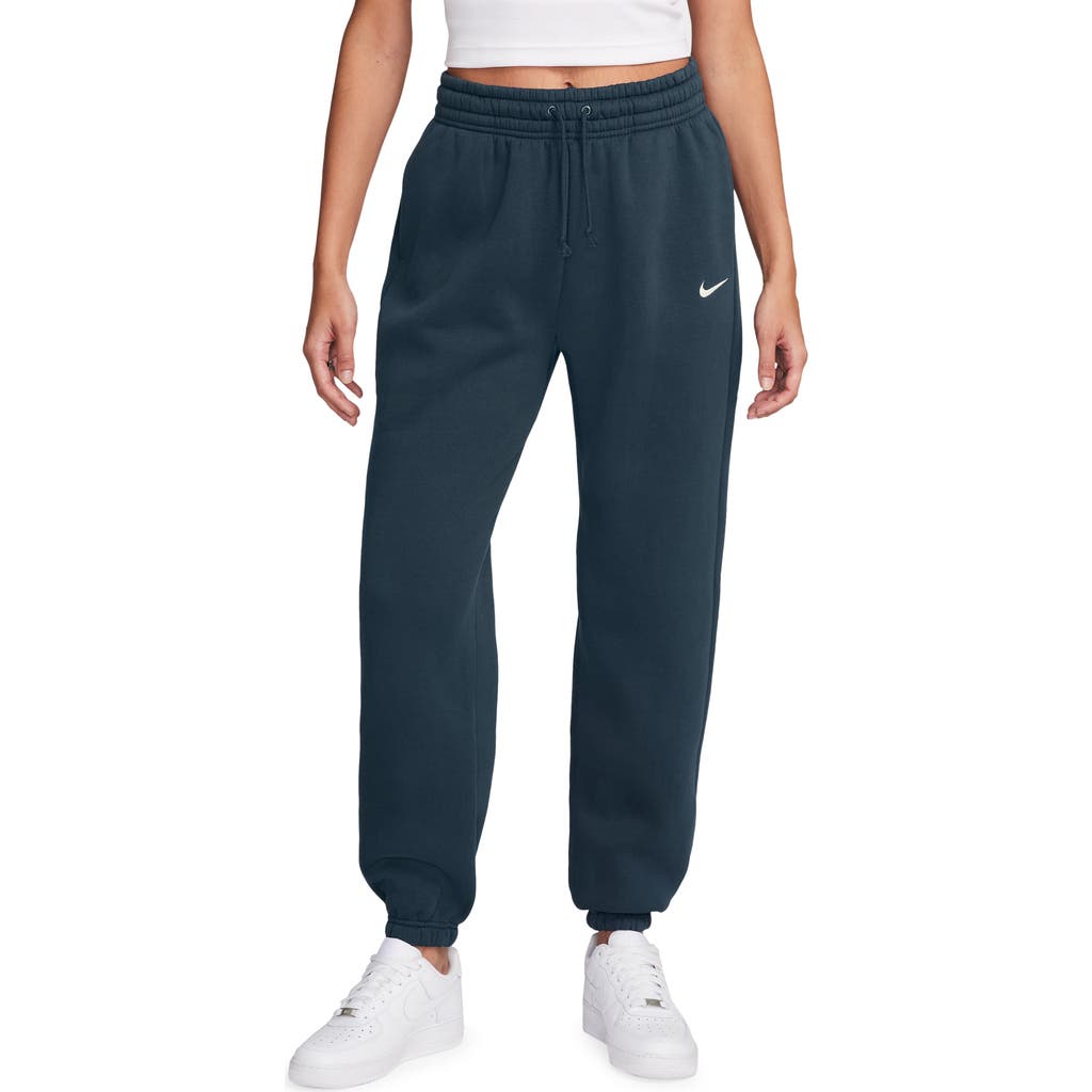 Nike Sportswear Phoenix Fleece High-waisted Oversized Sweatpants In Blue