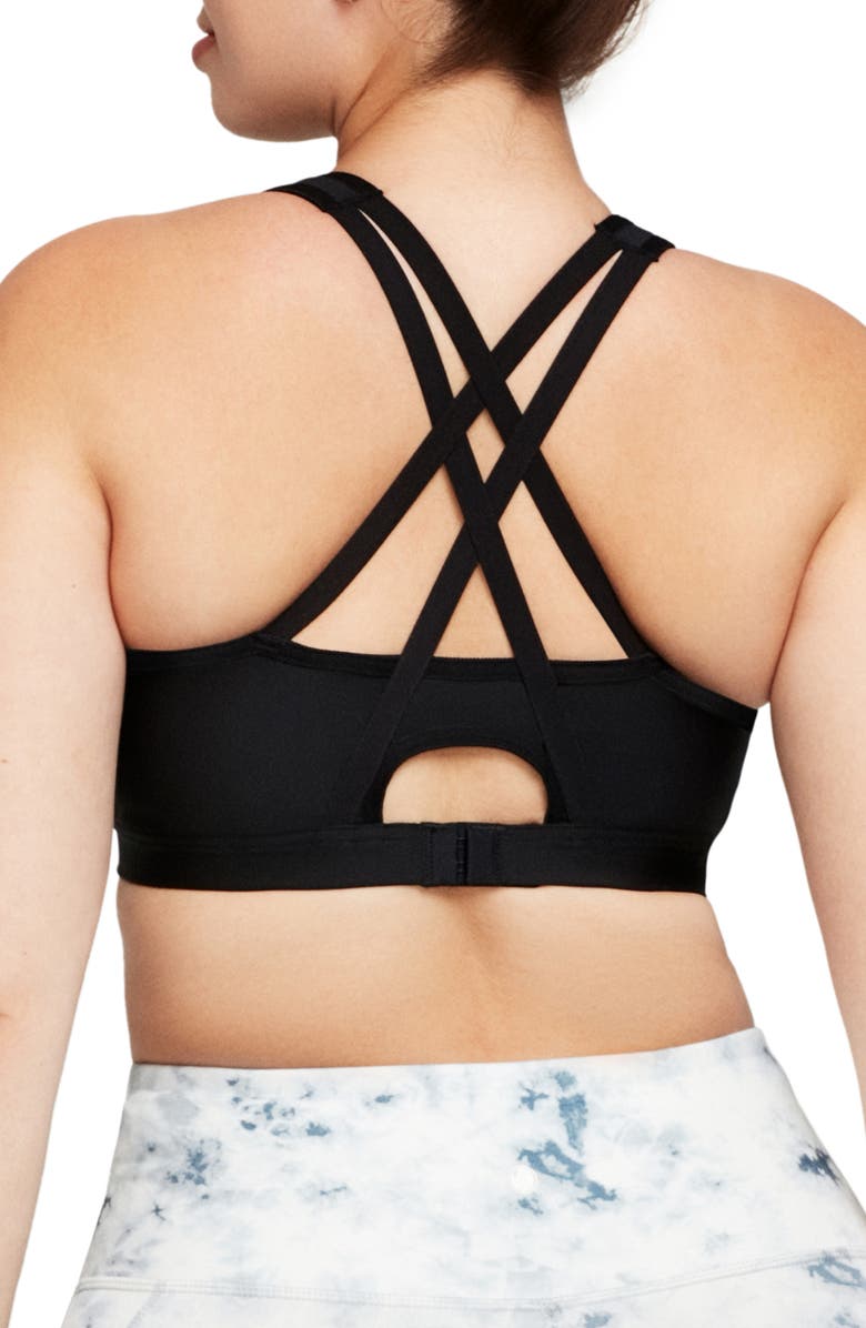 Glamorise Full Figure Zip-Up Sports Bra, Alternate, color, Black