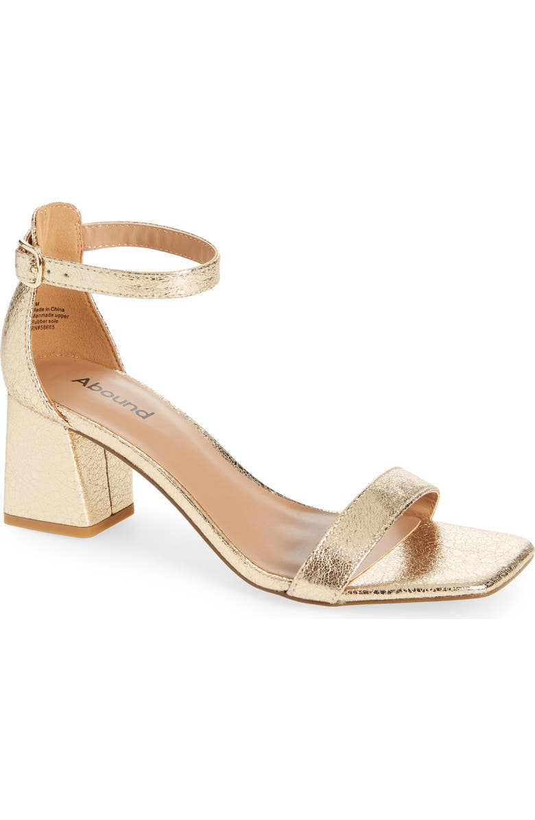 Abound Finn Ankle Strap Sandal, Main, color, Gold Crinkle