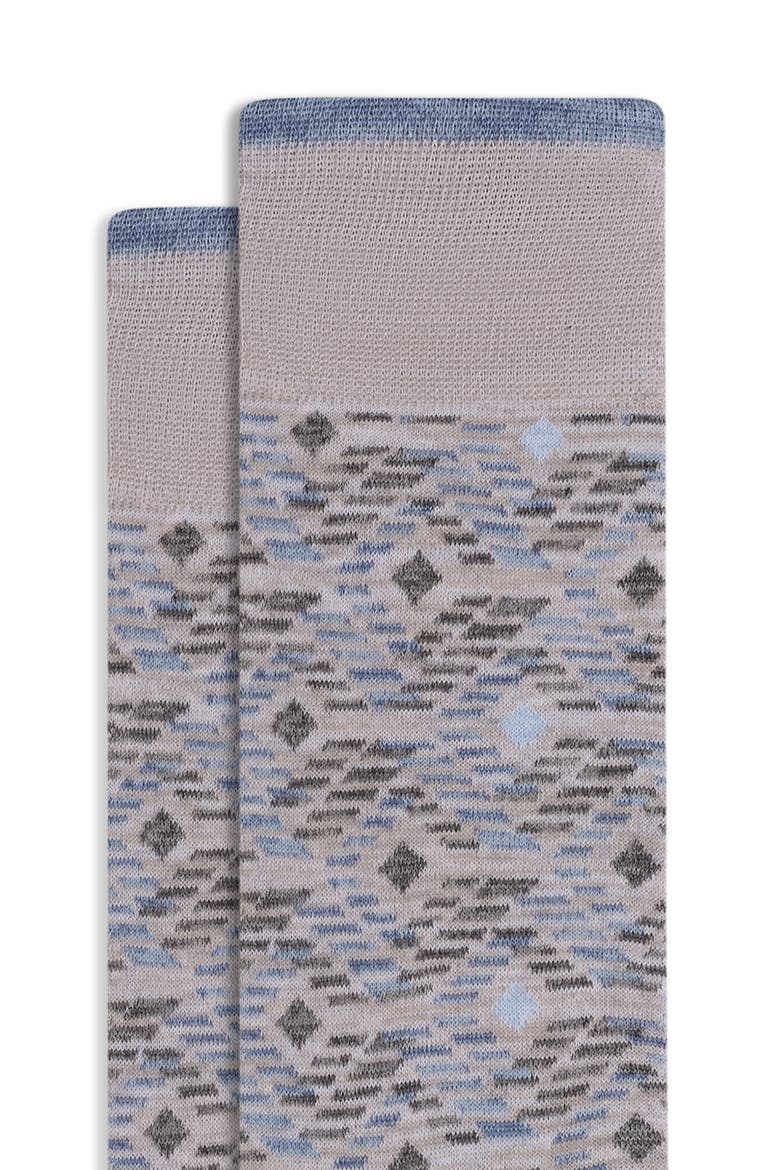 Diamond Cotton Blend Dress Socks, Alternate, color, CEMENT