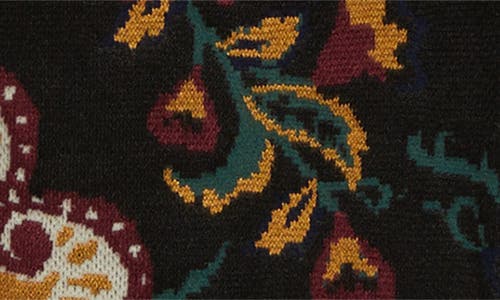 Farm Rio Black Majestic Hearts Knit Cardigan In Black