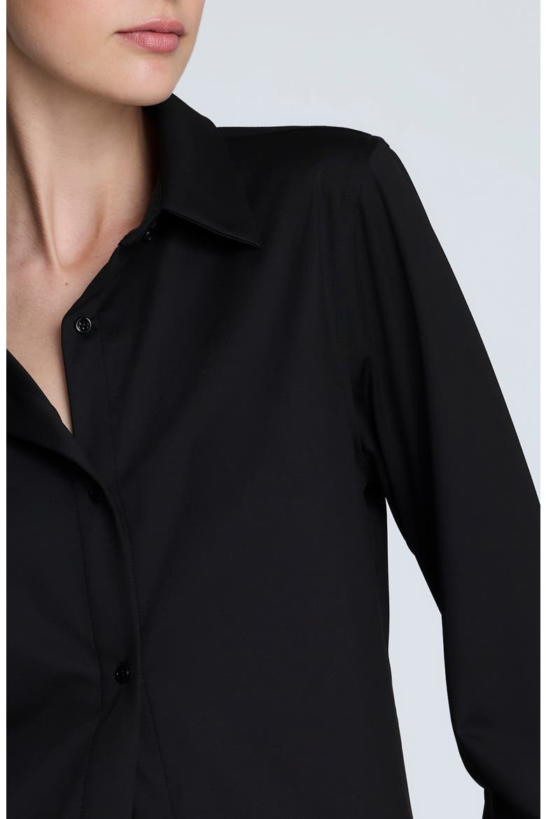 Knit Button-Up Shirt, Alternate, color, BLACK