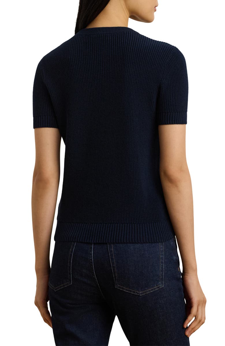Lauren Ralph Lauren Rib Button Shoulder Short Sleeve Sweater, Alternate, color, 