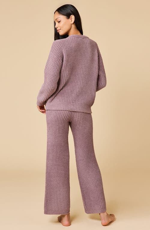 Softies Waffle Marshmallow V-neck Lounge Set In Purple