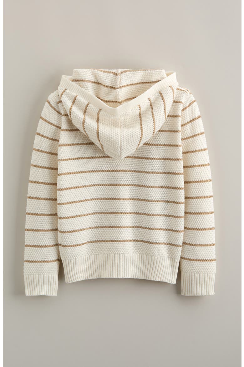 Kids' Hooded Henley Sweater, Alternate, color, IVORY EGRET-TAN LEGACY STRIPE
