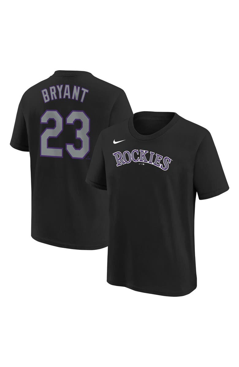 Nike Youth Nike Kris Bryant Black Colorado Rockies Home Player Name & Number T-Shirt, Main, color, Black