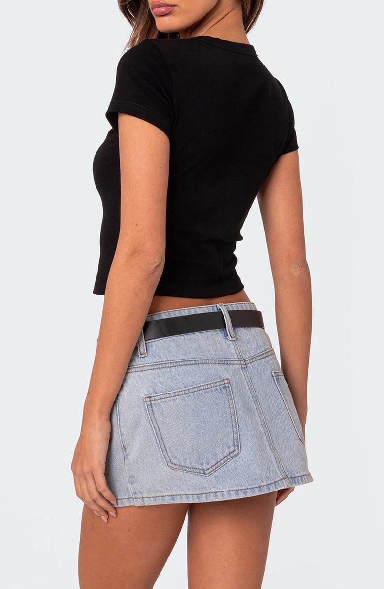 EDIKTED Better Basics Crop T-Shirt, Alternate, color, Black